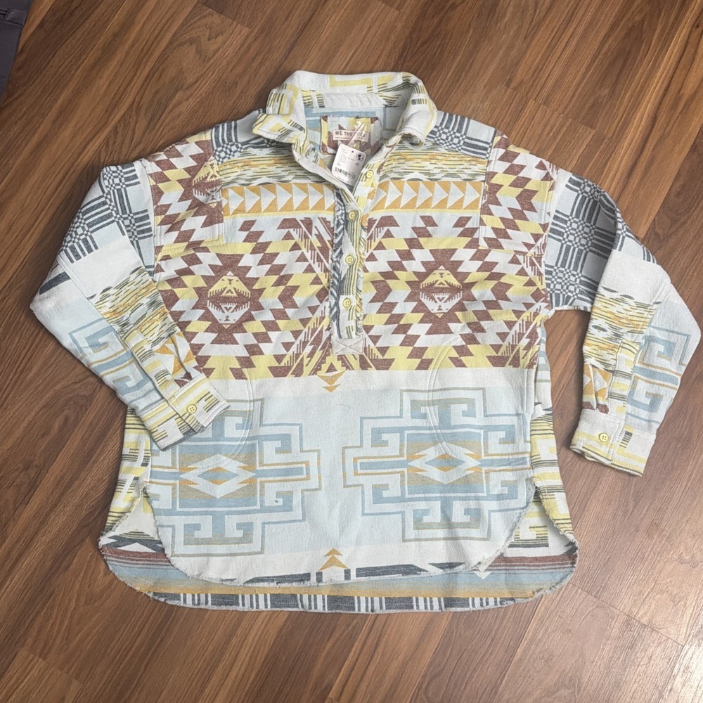 NWT We The Free People Arizona Sky Pulliver Aztec Shirt Women's XS $198 Sold Out